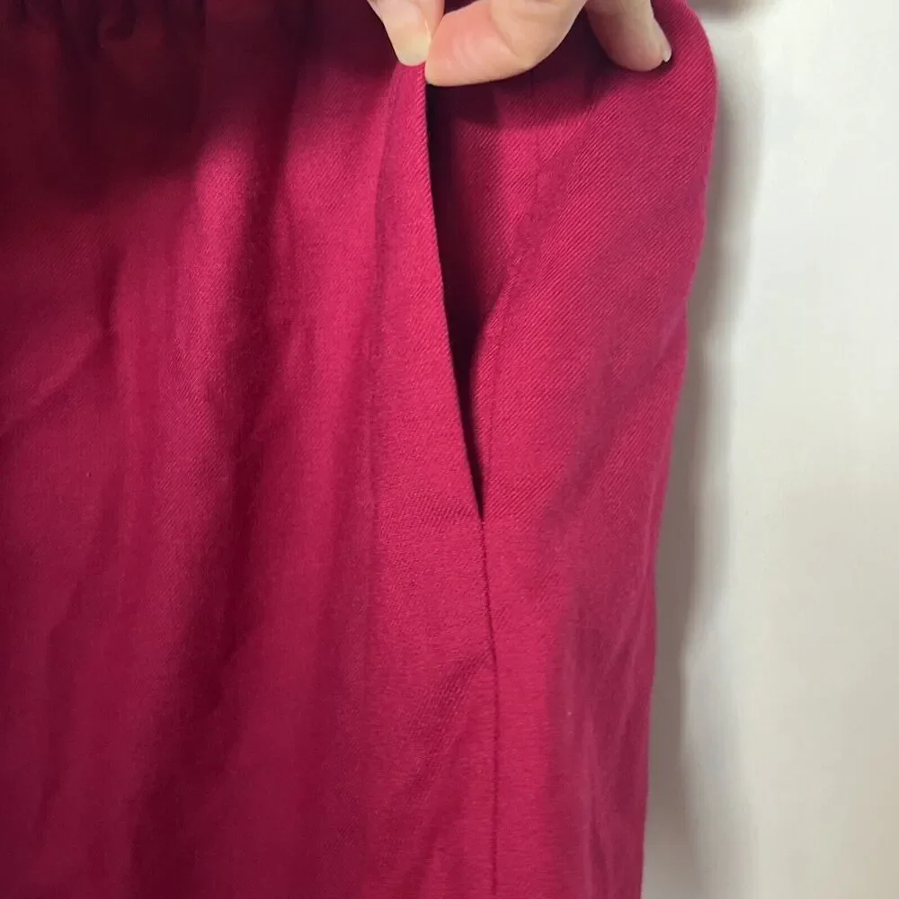 J. Crew Womens 10 Pink Purple Fuchsia Sidewalk Skirt Elastic Waist Pockets